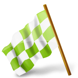 Map marker chequered flag left chartreuse icon